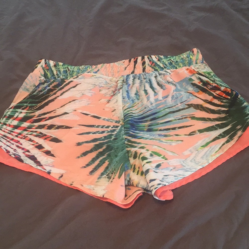 Fabletics Tropical print workout shorts- Size M
